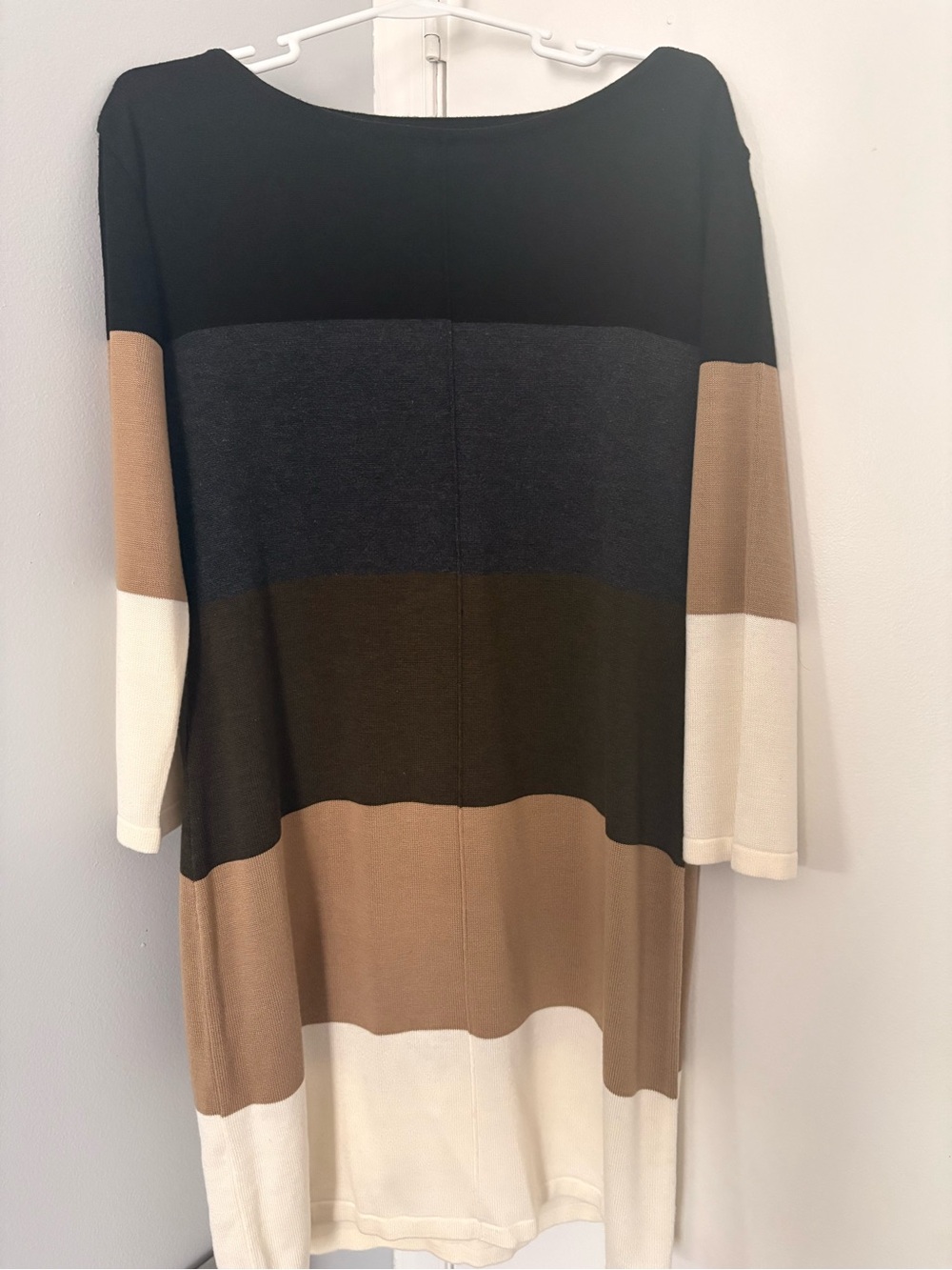 Calvin Klein Colorblock Long Sleeve Women's Sweater Dress